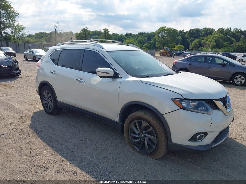 2016 Nissan Rogue VIN KNMAT2MV8GP709600 IAAI salvage auction — LEFT REAR, Salvage Title, sold $25 on 2026-07-28 (photo 1)