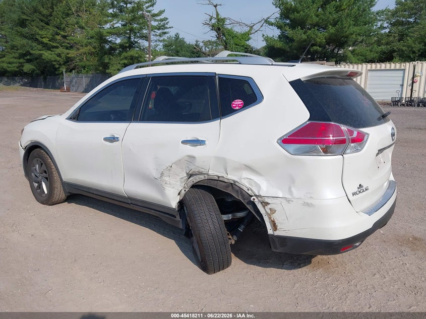 2016 Nissan Rogue VIN KNMAT2MV8GP709600 IAAI salvage auction — LEFT REAR, Salvage Title, sold $25 on 2026-07-28 (photo 3)