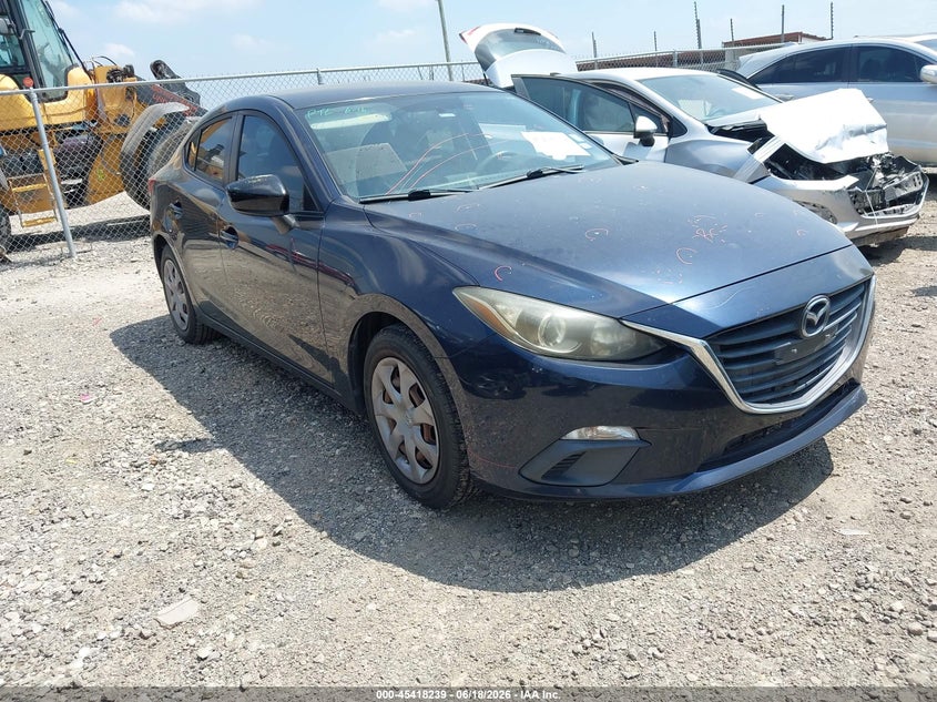 2014 Mazda 3 VIN JM1BM1T70E1148730 IAAI salvage auction — LEFT REAR, Original (Texas), sold $50 on 2026-07-21 (photo 1)