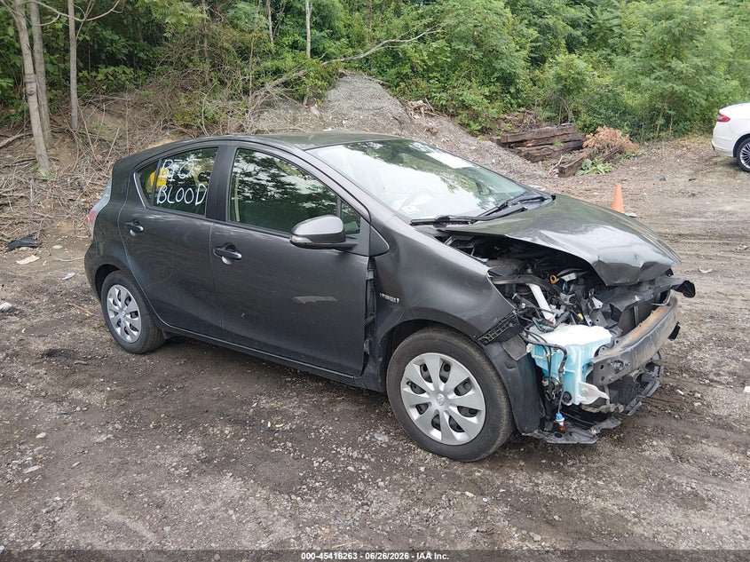 2014 Toyota Prius c VIN JTDKDTB36E1573296 IAAI salvage auction — FRONT END, Clear (Massachusetts), sold $225 on 2026-07-28 (photo 1)