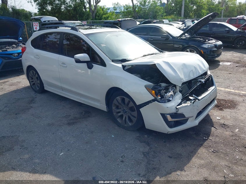 2016 Subaru Impreza VIN JF1GPAU69GH297561 IAAI salvage auction — FRONT END, Rebuildable (Florida), sold $450 on 2026-07-20 (photo 1)