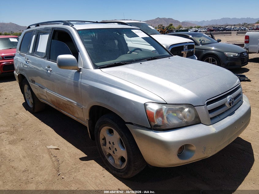 2007 Toyota Highlander VIN JTEDP21A770147616 IAAI salvage auction — NORMAL WEAR, Clear-Dealer Only (Arizona), sold $850 on 2026-07-28 (photo 1)