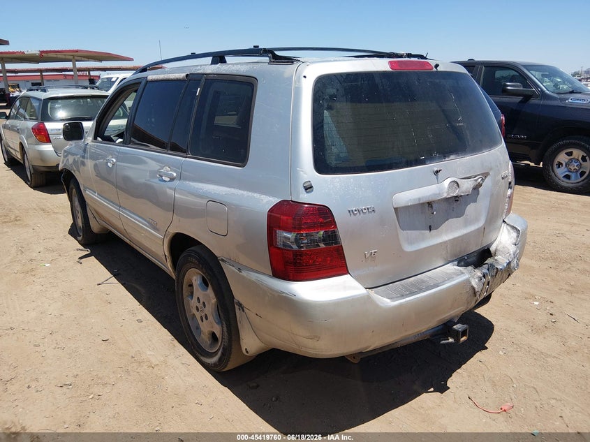 2007 Toyota Highlander VIN JTEDP21A770147616 IAAI salvage auction — NORMAL WEAR, Clear-Dealer Only (Arizona), sold $850 on 2026-07-28 (photo 3)