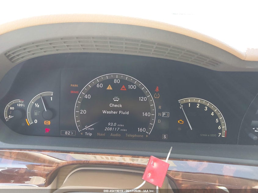 2008 Mercedes-benz S class VIN WDDNG71X98A219282 IAAI salvage auction — FRONT END, Clear - Dealer Only (California), sold $1,000 on 2026-07-15 (photo 7)