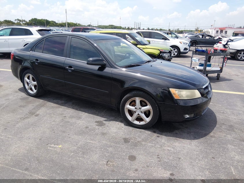 2007 Hyundai Sonata VIN 5NPEU46F77H179096 IAAI salvage auction — LEFT SIDE, Rebuildable (Florida), sold $375 on 2026-07-16 (photo 1)