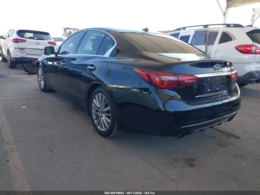 2018 Infiniti Q50 VIN JN1EV7APXJM360546 IAAI salvage auction — FRONT END, Salvage (California), sold $4,225 on 2026-07-27 (photo 3)