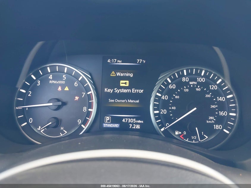 2018 Infiniti Q50 VIN JN1EV7APXJM360546 IAAI salvage auction — FRONT END, Salvage (California), sold $4,225 on 2026-07-27 (photo 7)