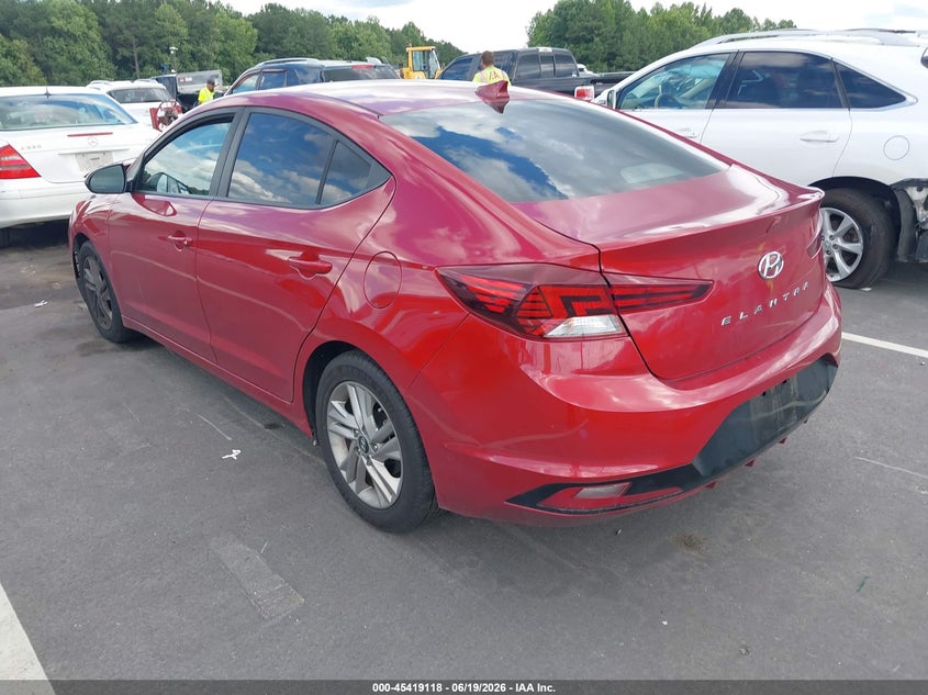 2019 Hyundai Elantra VIN KMHD84LF9KU806606 IAAI salvage auction — FRONT END, Salvage (North Carolina), sold $3,150 on 2026-07-29 (photo 3)