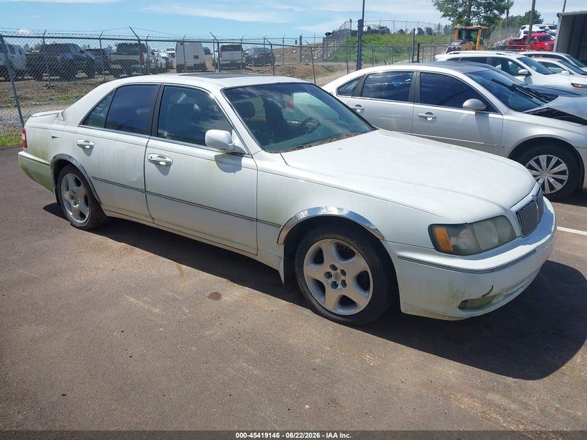 2000 Infiniti Q45 VIN JNKBY31A9YM302786 IAAI salvage auction — RIGHT FRONT, Clear (Mississippi), sold $375 on 2026-07-30 (photo 1)