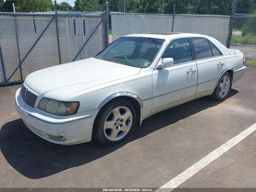 2000 Infiniti Q45 VIN JNKBY31A9YM302786 IAAI salvage auction — RIGHT FRONT, Clear (Mississippi), sold $375 on 2026-07-30 (photo 2)