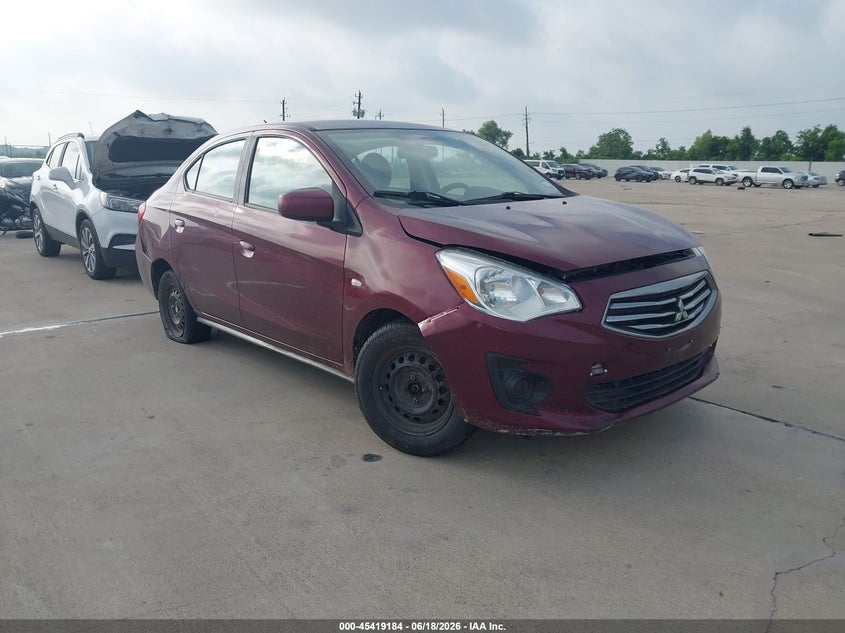 2019 Mitsubishi Mirage VIN ML32F3FJ7KHF15239 IAAI salvage auction — NORMAL WEAR, Original (Texas), sold $900 on 2026-07-24 (photo 1)