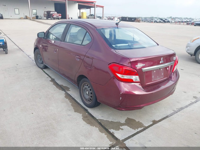 2019 Mitsubishi Mirage VIN ML32F3FJ7KHF15239 IAAI salvage auction — NORMAL WEAR, Original (Texas), sold $900 on 2026-07-24 (photo 3)