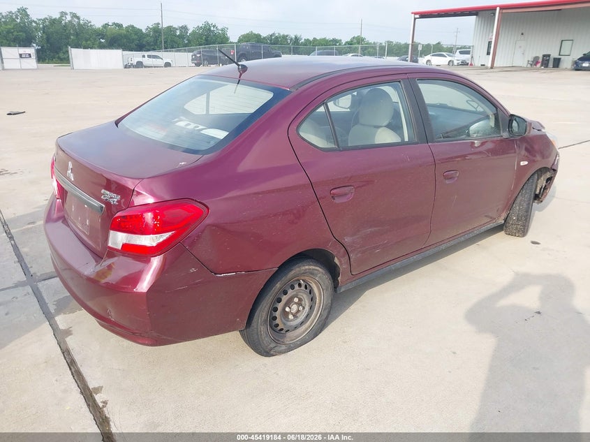 2019 Mitsubishi Mirage VIN ML32F3FJ7KHF15239 IAAI salvage auction — NORMAL WEAR, Original (Texas), sold $900 on 2026-07-24 (photo 4)