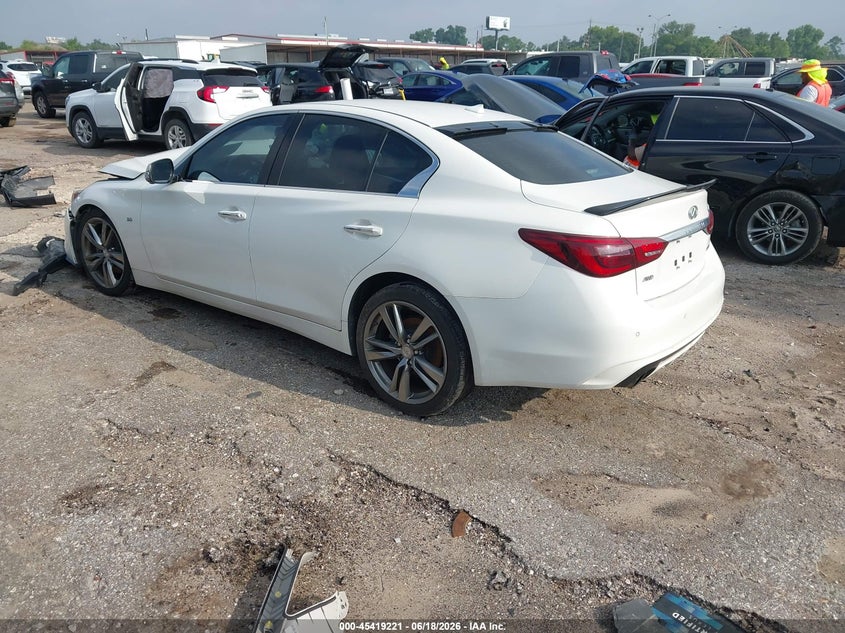 2019 Infiniti Q50 VIN JN1EV7AR4KM592028 IAAI salvage auction — RIGHT FRONT, Salvage (Texas), sold $1,325 on 2026-07-15 (photo 3)