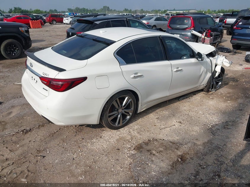 2019 Infiniti Q50 VIN JN1EV7AR4KM592028 IAAI salvage auction — RIGHT FRONT, Salvage (Texas), sold $1,325 on 2026-07-15 (photo 4)