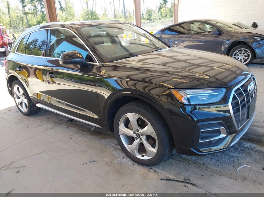 2021 Audi Q5 VIN WA1BAAFY6M2118339 IAAI salvage auction — REAR END, Salvage Title, sold $14,500 on 2026-07-22 (photo 1)
