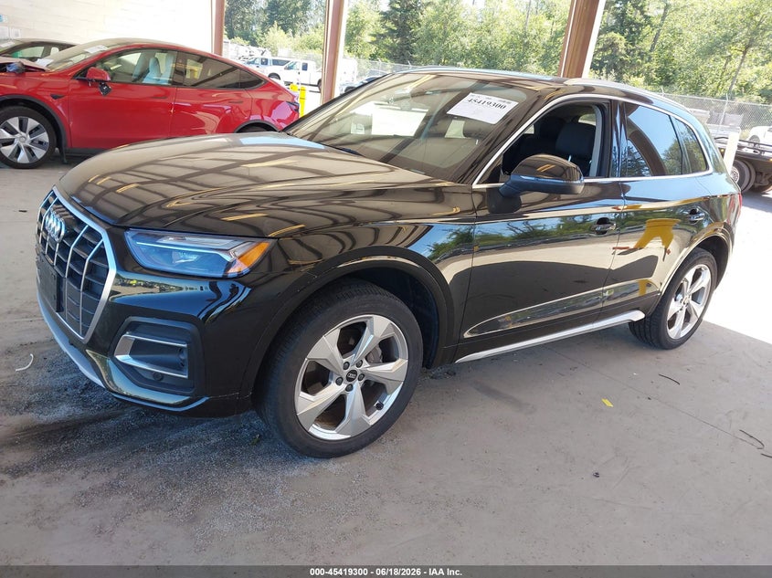 2021 Audi Q5 VIN WA1BAAFY6M2118339 IAAI salvage auction — REAR END, Salvage Title, sold $14,500 on 2026-07-22 (photo 2)