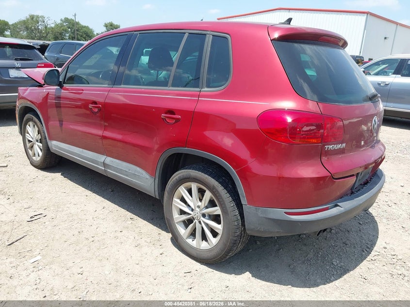 2014 Volkswagen Tiguan VIN WVGAV3AX9EW108569 IAAI salvage auction — FRONT & REAR, Salvage (Texas), sold $675 on 2026-07-14 (photo 3)