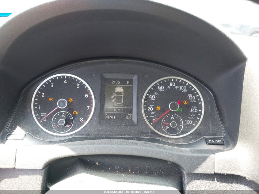 2014 Volkswagen Tiguan VIN WVGAV3AX9EW108569 IAAI salvage auction — FRONT & REAR, Salvage (Texas), sold $675 on 2026-07-14 (photo 7)