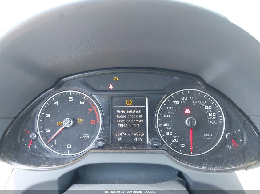 2014 Audi Q5 VIN WA1LFAFP1EA041156 IAAI salvage auction — NORMAL WEAR, Clear Salvage History (California), sold $775 on 2026-07-29 (photo 7)