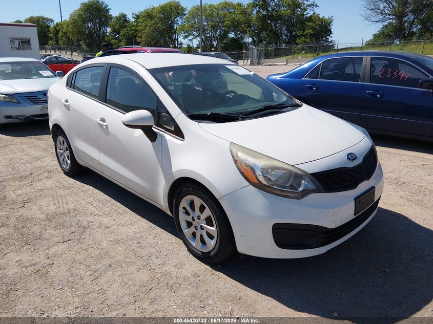 2014 Kia Rio VIN KNADM4A35E6356242 IAAI salvage auction — NORMAL WEAR, Salvage (Nebraska), sold $550 on 2026-07-30 (photo 1)