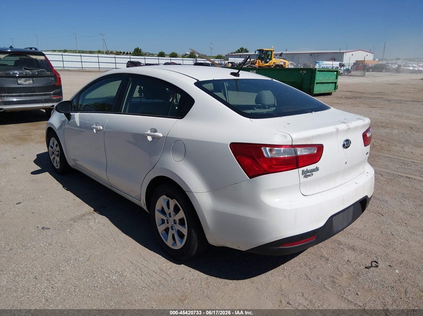 2014 Kia Rio VIN KNADM4A35E6356242 IAAI salvage auction — NORMAL WEAR, Salvage (Nebraska), sold $550 on 2026-07-30 (photo 3)