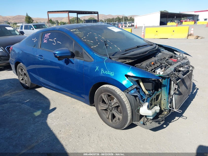 2014 Honda Civic VIN 2HGFG3B8XEH507177 IAAI salvage auction — FRONT END, Salvage (California), sold $1,700 on 2026-07-09 (photo 1)