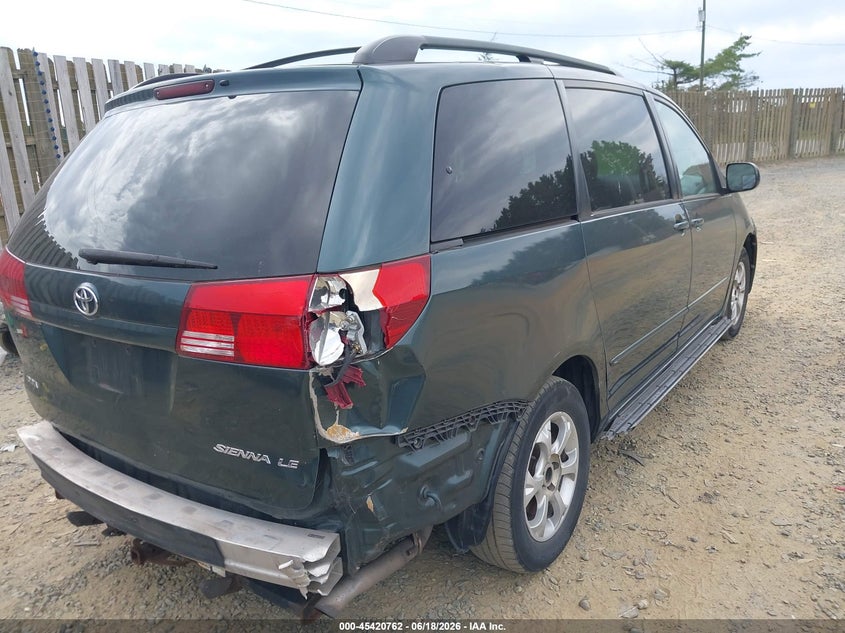2004 Toyota Sienna VIN 5TDZA23C94S188316 IAAI salvage auction — REAR END, Clear (Virginia), sold $675 on 2026-07-20 (photo 4)