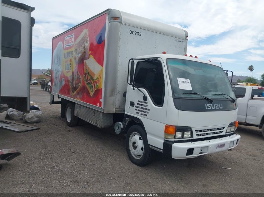 2000 Isuzu Npr VIN 4KLC4B1R6YJ803203 IAAI salvage auction — REAR END, Salvage (Arizona), sold $1,150 on 2026-07-08 (photo 1)