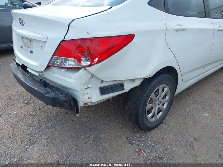 2013 Hyundai Accent VIN KMHCT4AE6DU497927 IAAI salvage auction — REAR END, Salvage (Texas), sold $925 on 2026-07-16 (photo 6)