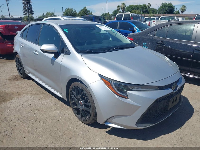 2020 Toyota Corolla VIN JTDEPRAE4LJ058787 IAAI salvage auction — REAR END, Salvage (California), sold $5,800 on 2026-07-14 (photo 1)