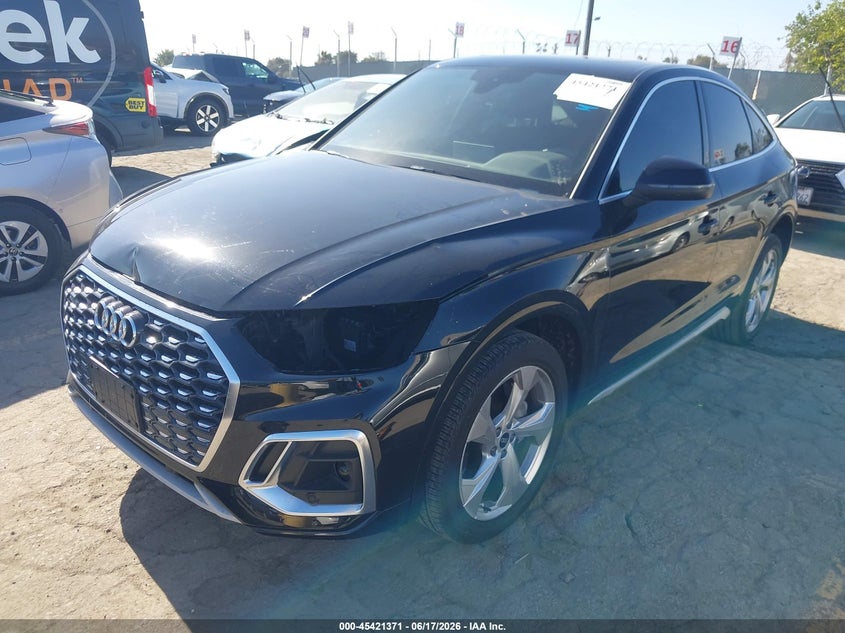 2021 Audi Q5 sportback VIN WA14AAFY4M2098536 IAAI salvage auction — FRONT END, Salvage Title, sold $14,500 on 2026-08-12 (photo 2)
