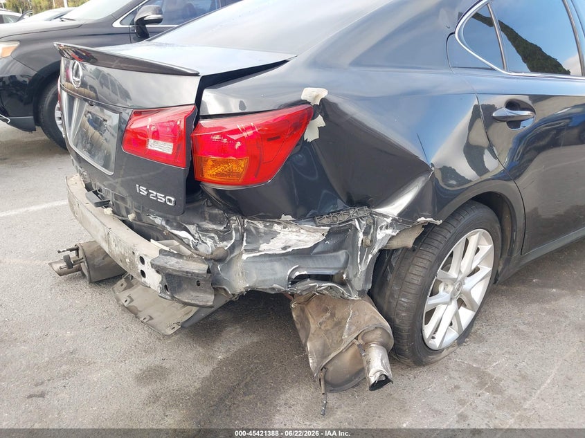 2007 Lexus Is 250 VIN JTHBK262475030279 IAAI salvage auction — LEFT & RIGHT, Salvage (California), sold $350 on 2026-07-09 (photo 6)