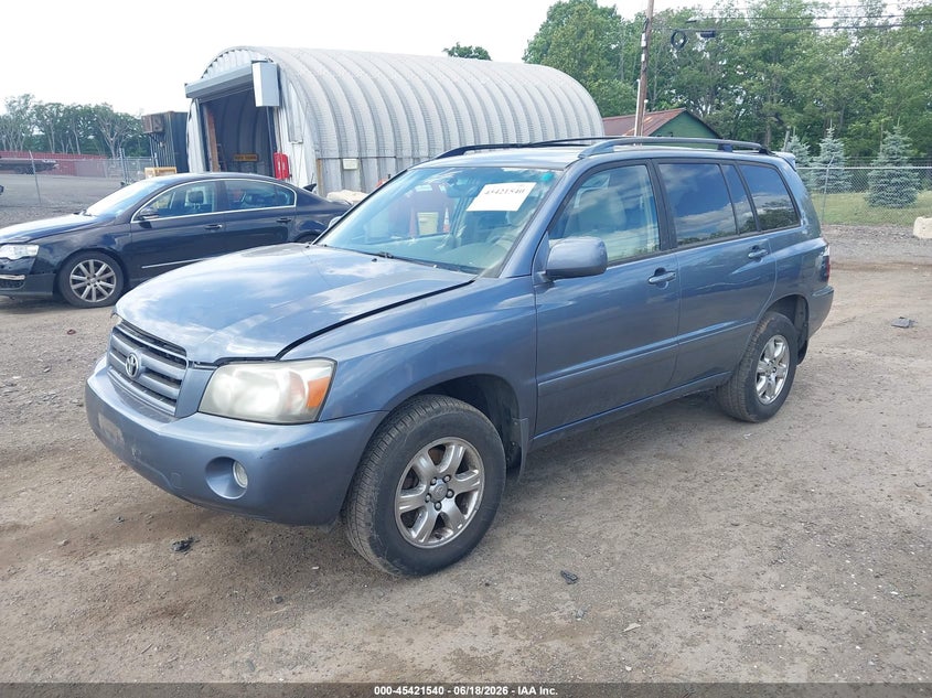 2007 Toyota Highlander VIN JTEHP21A370198385 IAAI salvage auction — NORMAL WEAR, Clear (New Jersey), sold $825 on 2026-07-16 (photo 2)