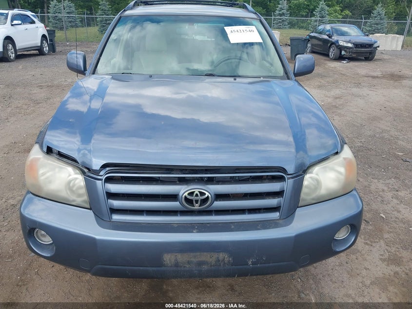 2007 Toyota Highlander VIN JTEHP21A370198385 IAAI salvage auction — NORMAL WEAR, Clear (New Jersey), sold $825 on 2026-07-16 (photo 6)