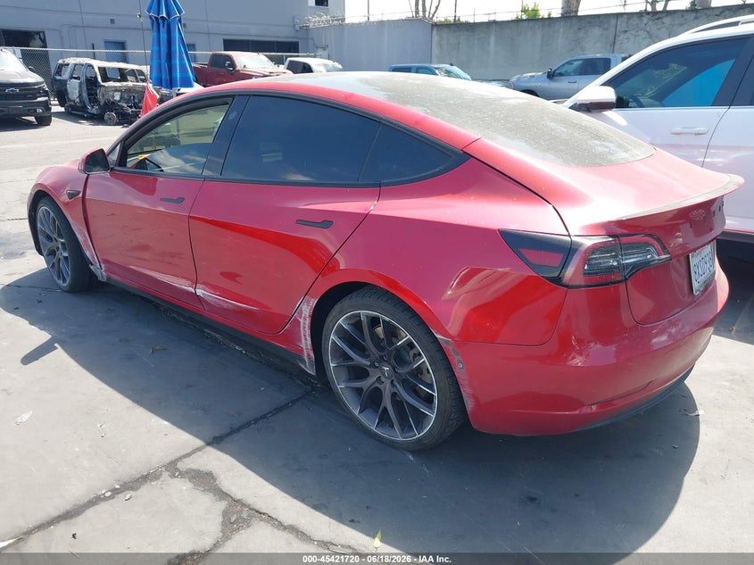 2021 Tesla Model 3 VIN 5YJ3E1EB1MF034888 IAAI salvage auction — LEFT SIDE, Salvage Title, sold $6,300 on 2026-07-29 (photo 3)