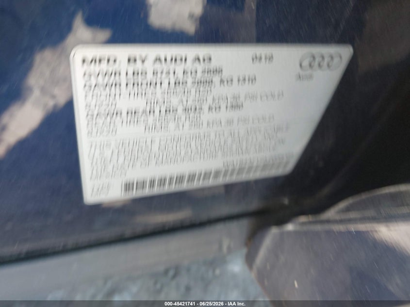 2019 Audi Sq5 VIN WA1B4AFY2K2095064 IAAI salvage auction — UNKNOWN, Mv-907A (New York), sold $8,075 on 2026-07-28 (photo 9)