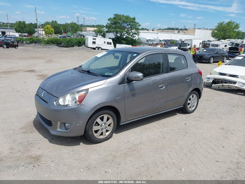 2015 Mitsubishi Mirage VIN ML32A4HJXFH053747 IAAI salvage auction — SIDE, Salvage (Pennsylvania), sold $900 on 2026-07-17 (photo 2)