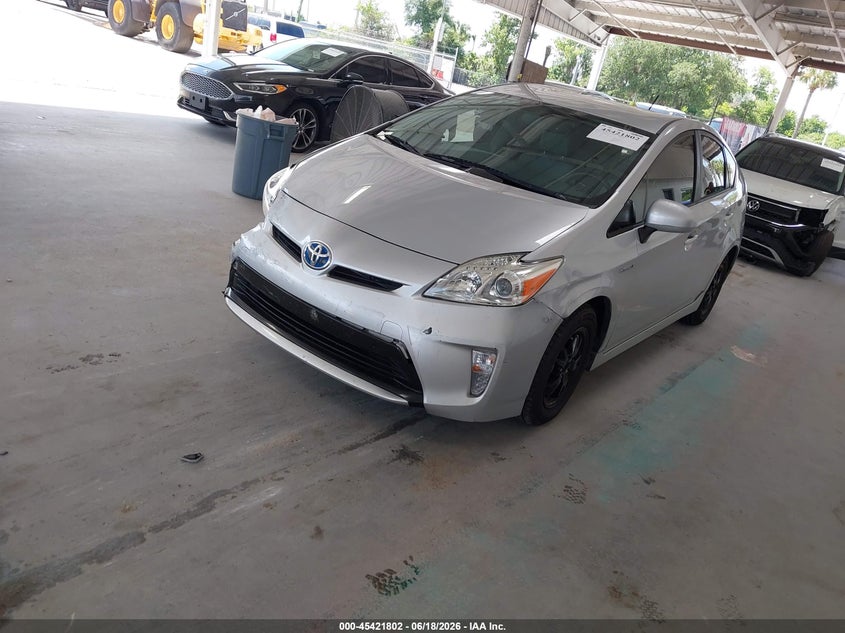 2014 Toyota Prius VIN JTDKN3DU3E0384842 IAAI salvage auction — RIGHT FRONT, Rebuildable (Florida), sold $3,625 on 2026-07-08 (photo 2)