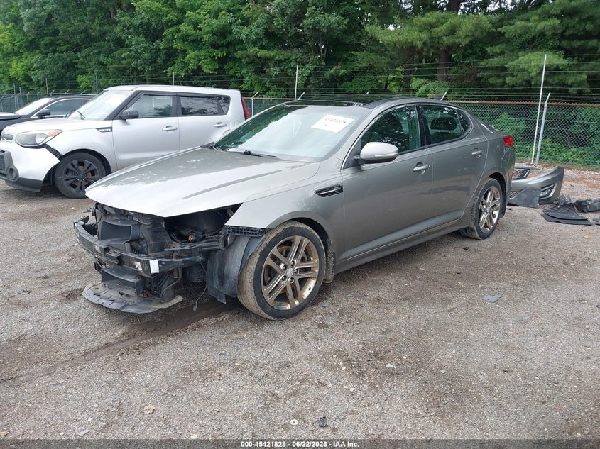 2013 Kia Optima VIN 5XXGR4A67DG149511 IAAI salvage auction — FRONT END, Salvage Title, sold $25 on 2026-07-27 (photo 2)
