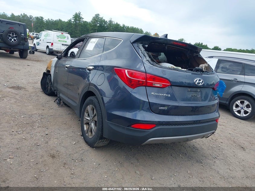 2016 Hyundai Santa fe VIN 5XYZTDLB4GG330117 IAAI salvage auction — ENGINE BURN, Clear (Massachusetts), sold $425 on 2026-07-24 (photo 3)