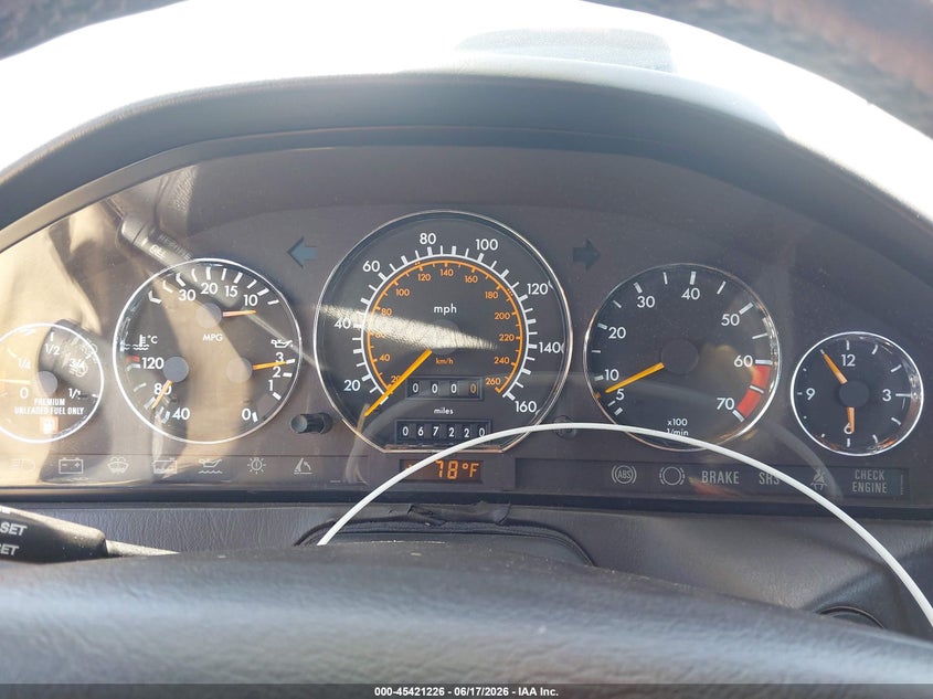 1991 Mercedes-benz 500 VIN WDBFA66E1MF029215 IAAI salvage auction — NORMAL WEAR, Salvage Title - Dealer (California), sold $5,800 on 2026-07-09 (photo 7)