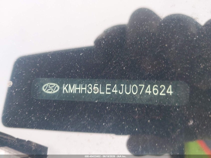 2018 Hyundai Elantra VIN KMHH35LE4JU074624 IAAI salvage auction — NORMAL WEAR, Clear (Georgia), sold $775 on 2026-07-15 (photo 9)
