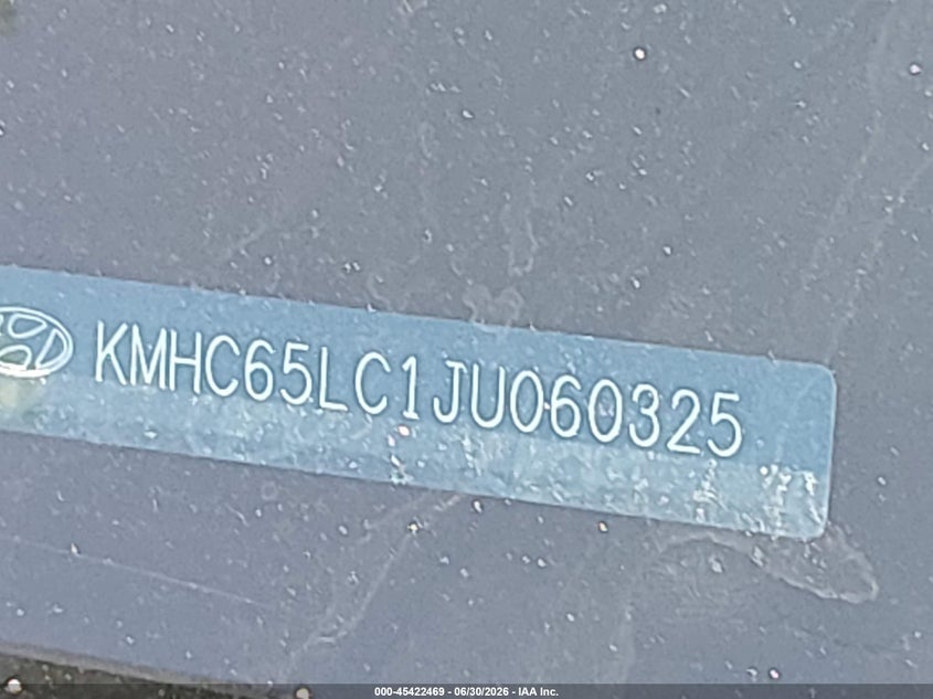2018 Hyundai Ioniq VIN KMHC65LC1JU060325 IAAI salvage auction — WATER/FLOOD, Salvage (Ohio), sold $750 on 2026-07-14 (photo 9)
