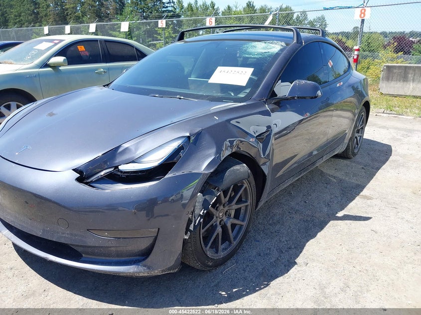 2022 Tesla Model 3 VIN 5YJ3E1EB0NF170883 IAAI salvage auction — LEFT FRONT, Salvage Title, sold $25 on 2026-08-30 (photo 6)