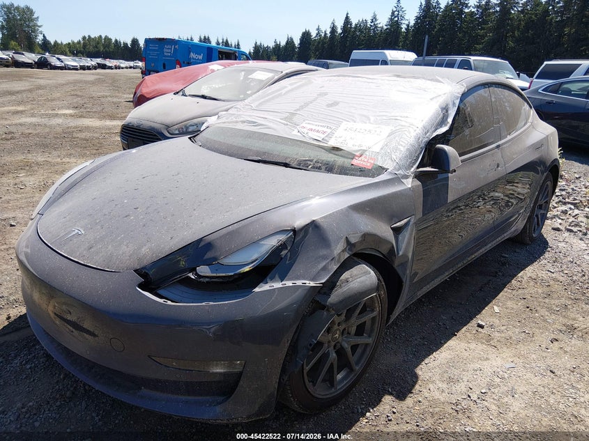 2022 Tesla Model 3 VIN 5YJ3E1EB0NF170883 IAAI salvage auction — LEFT FRONT, Salvage Title, sold $11,950 on 2026-09-06 (photo 2)
