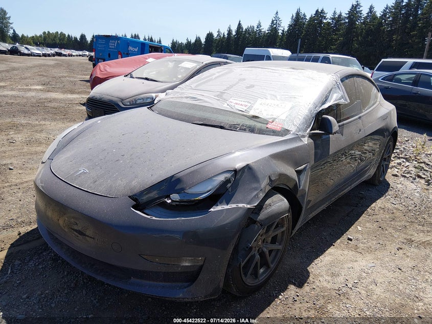 2022 Tesla Model 3 VIN 5YJ3E1EB0NF170883 IAAI salvage auction — LEFT FRONT, Salvage Title, sold $11,950 on 2026-09-06 (photo 6)