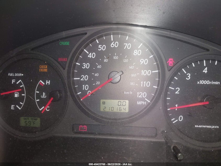 2007 Subaru Impreza VIN JF1GD616X7G512686 IAAI salvage auction — NORMAL WEAR, Clear (New York), sold $400 on 2026-07-30 (photo 7)