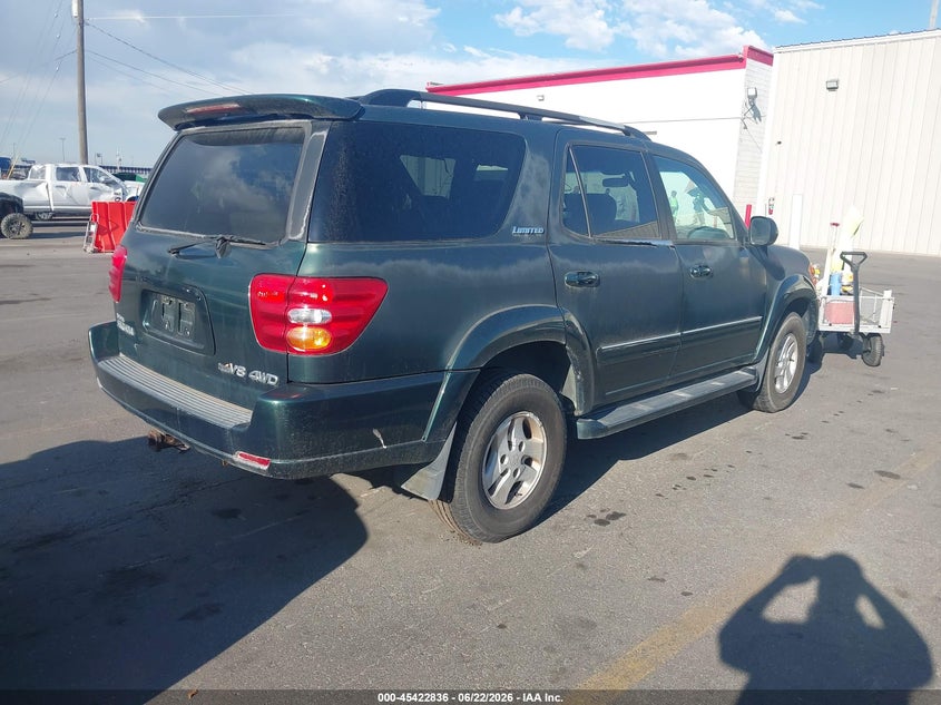 2001 Toyota Sequoia VIN 5TDBT48A41S042822 IAAI salvage auction — NORMAL WEAR, Clear (Utah), sold $375 on 2026-07-17 (photo 4)