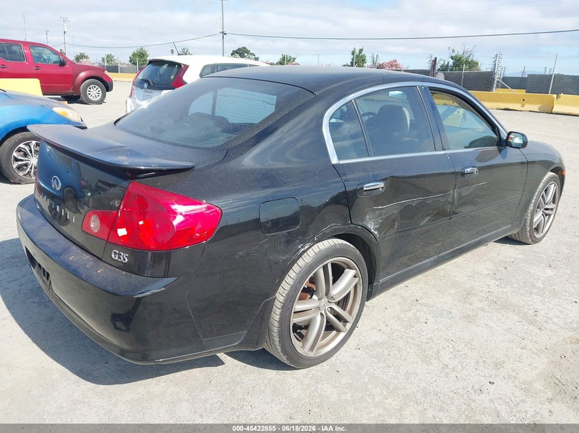 2006 Infiniti G35 VIN JNKCV51E06M520270 IAAI salvage auction — SIDE, Salvage (California), sold $900 on 2026-07-10 (photo 4)